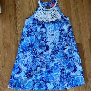 Blue Lilly Pulitzer dress with flower designs